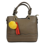 Brown Artificial Leather Bag Embossed Flower Handbag For Women
